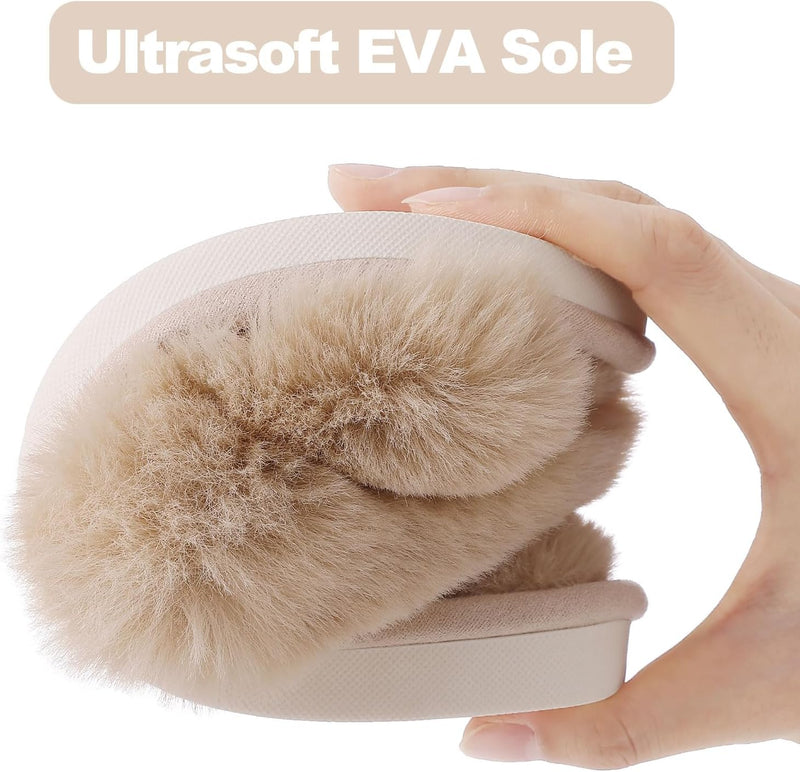 Fuzzy Slippers with Memory Foam - CloudStep-Black-3.5 - 4-State of Style