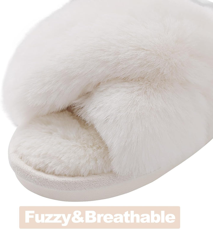Fuzzy Slippers with Memory Foam - CloudStep-Black-3.5 - 4-State of Style