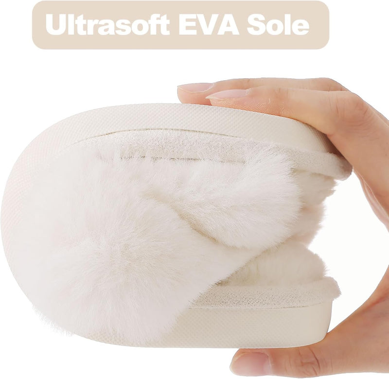 Fuzzy Slippers with Memory Foam - CloudStep-Black-3.5 - 4-State of Style