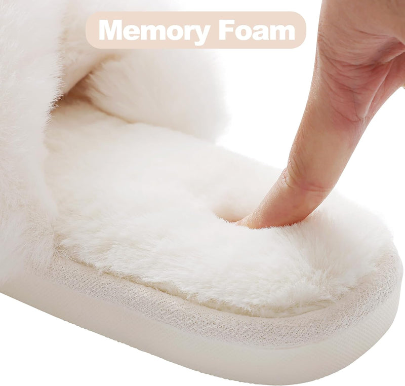 Fuzzy Slippers with Memory Foam - CloudStep-Black-3.5 - 4-State of Style