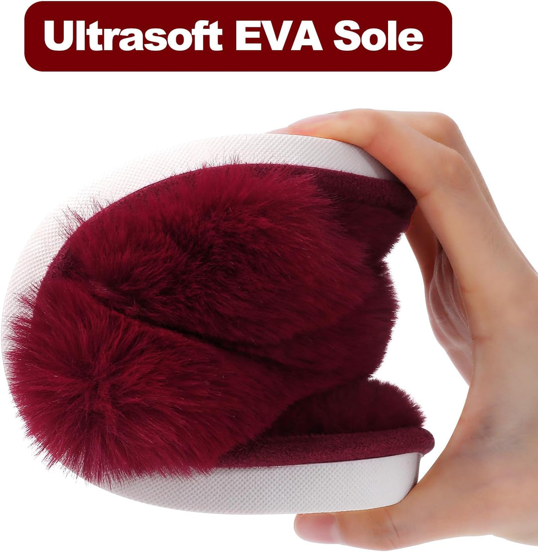 Fuzzy Slippers with Memory Foam - CloudStep-Black-3.5 - 4-State of Style