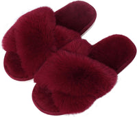 Fuzzy Slippers with Memory Foam - CloudStep-Bordeaux-3.5 - 4-State of Style
