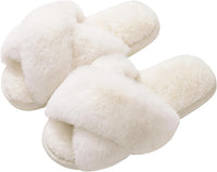 Fuzzy Slippers with Memory Foam - CloudStep-White-3.5 - 4-State of Style