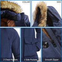 Gabriel Men's Winter Jacket with Detachable Hood-Black-S-State of Style