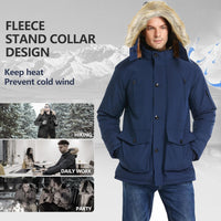 Gabriel Men's Winter Jacket with Detachable Hood-Black-S-State of Style