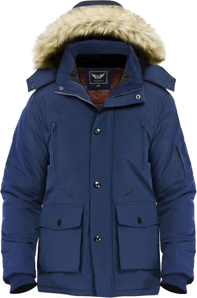Gabriel Men's Winter Jacket with Detachable Hood-Black-S-State of Style