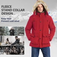 Gabriel Men's Winter Jacket with Detachable Hood-Black-S-State of Style