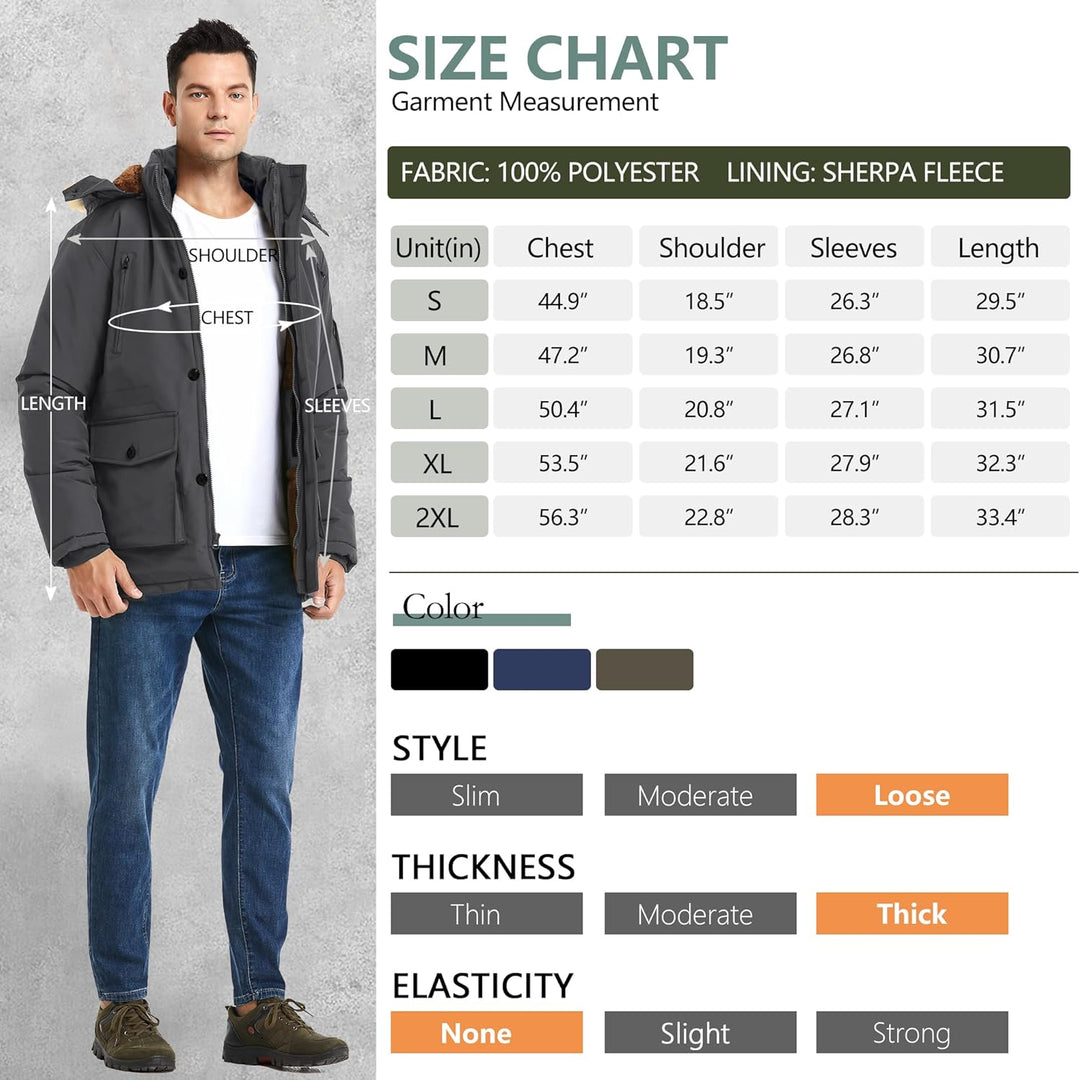 Gabriel Men's Winter Jacket with Detachable Hood-Black-S-State of Style
