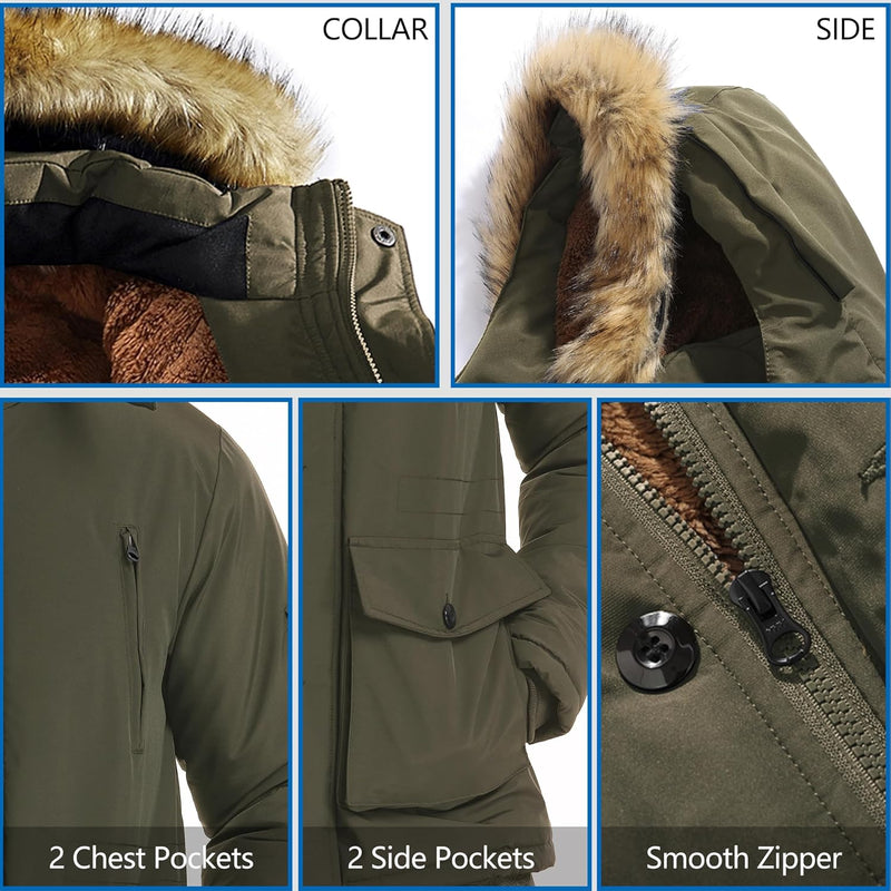 Gabriel Men's Winter Jacket with Detachable Hood-Black-S-State of Style