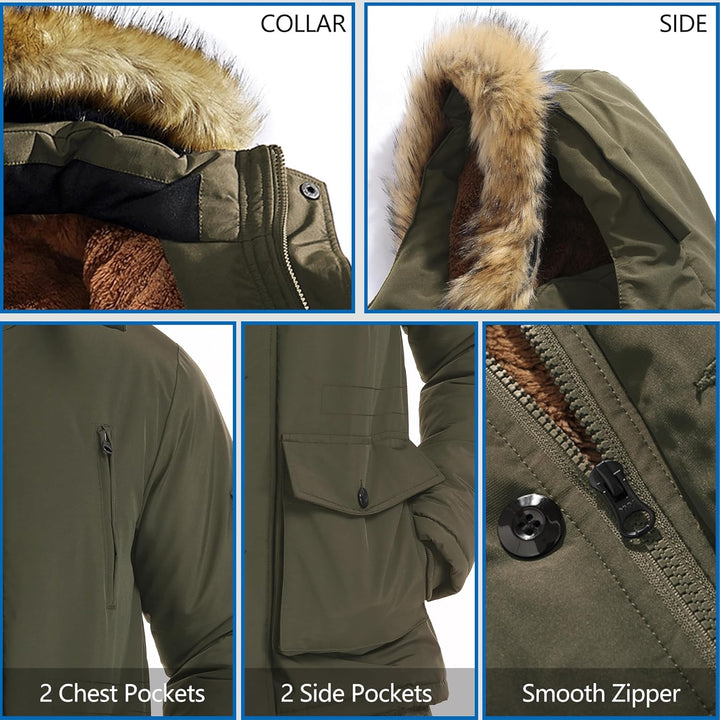 Gabriel Men's Winter Jacket with Detachable Hood-Black-S-State of Style