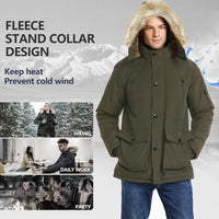 Gabriel Men's Winter Jacket with Detachable Hood-Black-S-State of Style