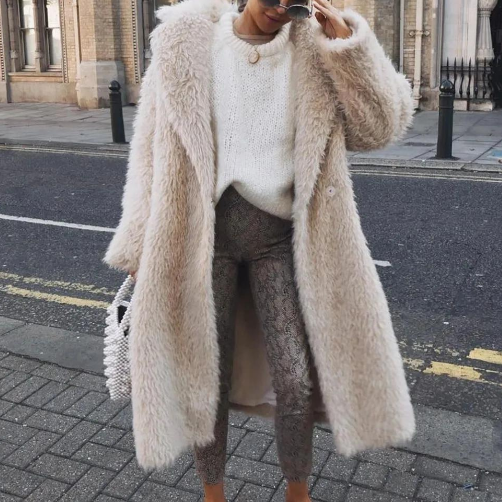 Gariela - Comfy Long Teddy Coat-XS-State of Style