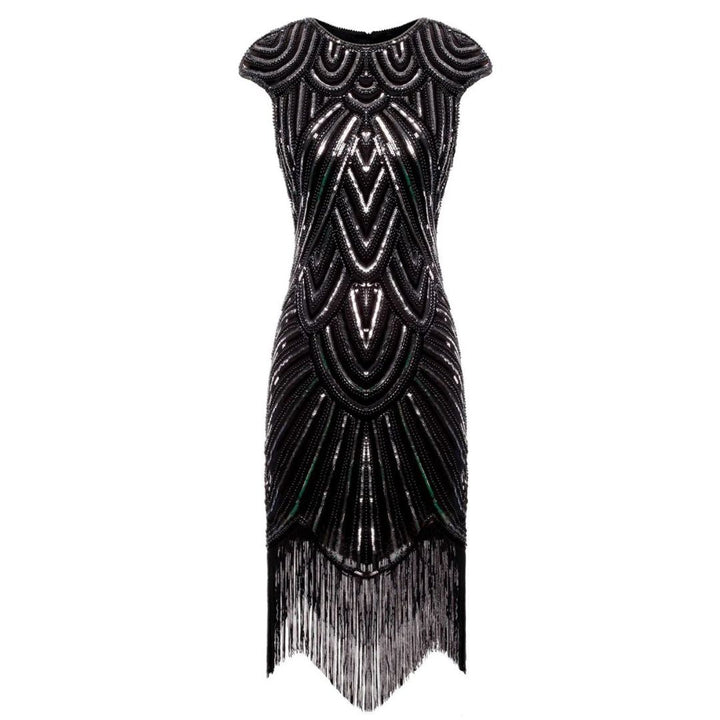 Gatsby Style Glitter Dress | 1920s Inspired-Black-S-State of Style