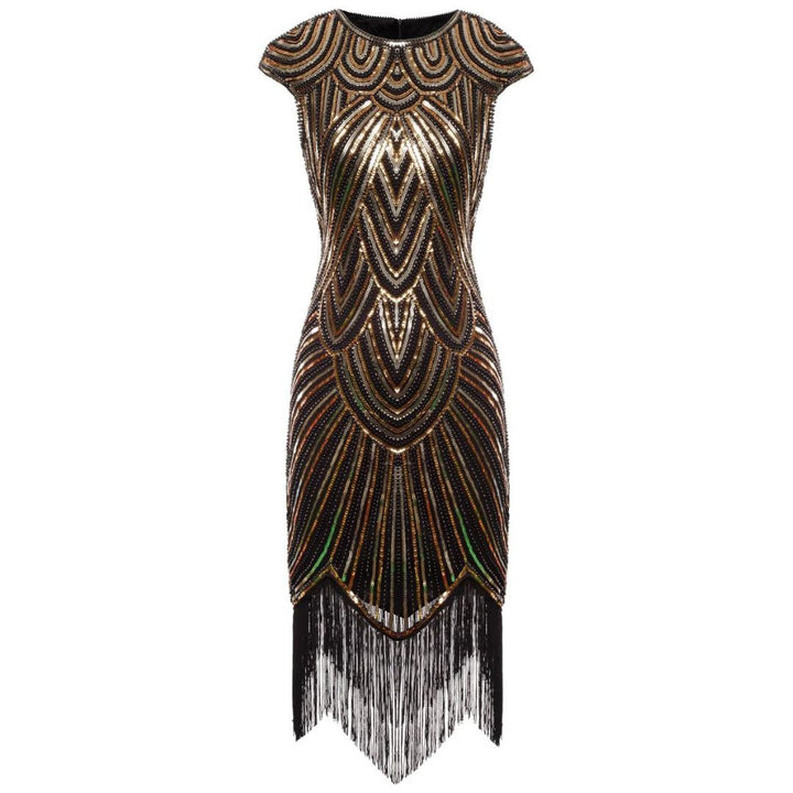 Gatsby Style Glitter Dress | 1920s Inspired-Gold-S-State of Style
