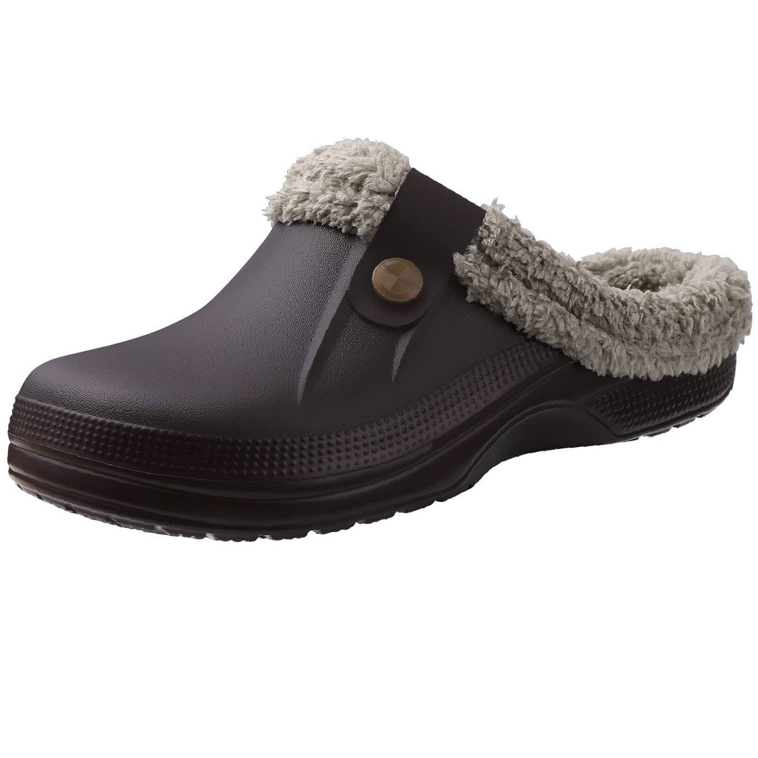 Gem Winter Clogs – Waterproof and Warm Indoor & Outdoor Slippers-Black & White-4.5-5.0-State of Style