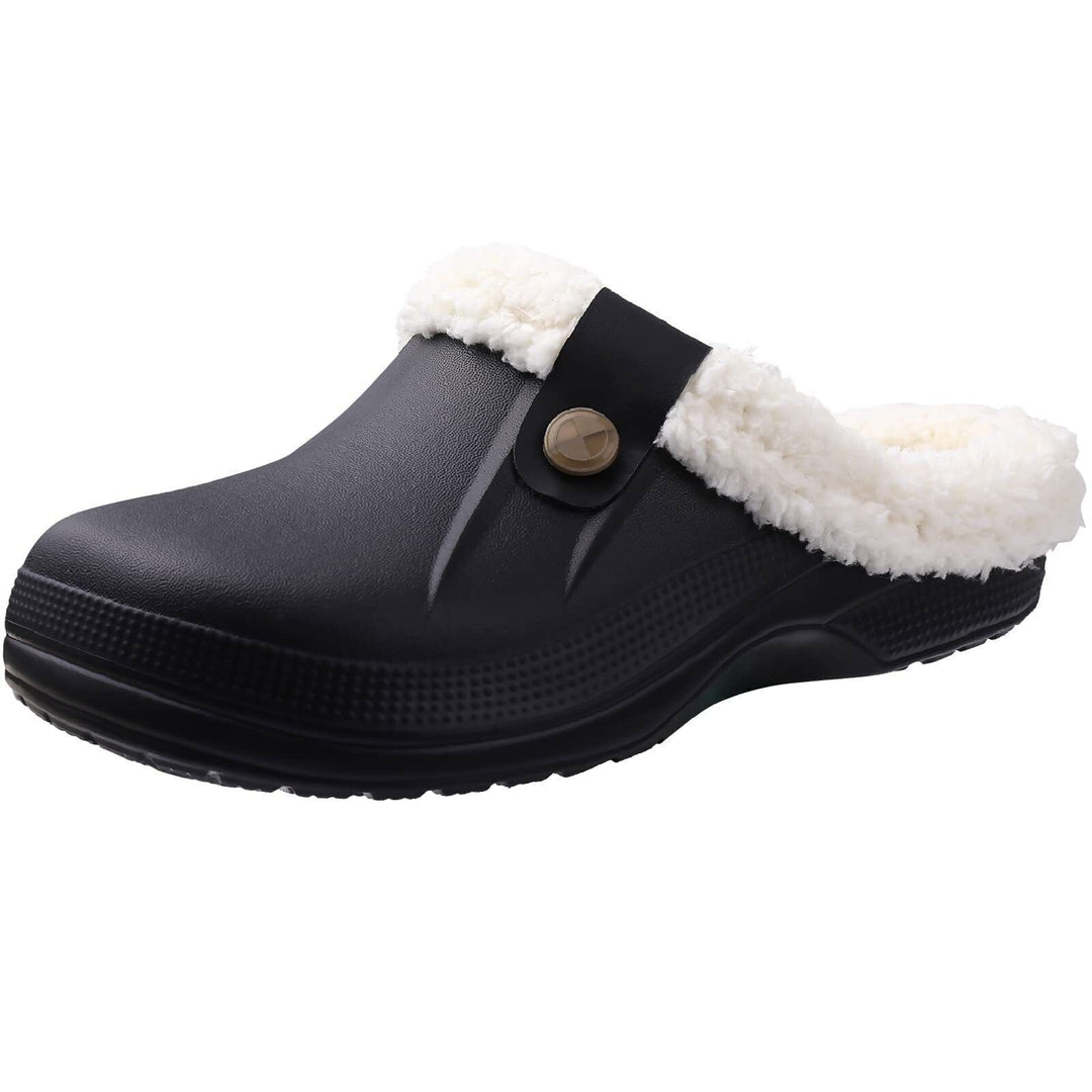 Gem Winter Clogs – Waterproof and Warm Indoor & Outdoor Slippers-Black & White-4.5-5.0-State of Style