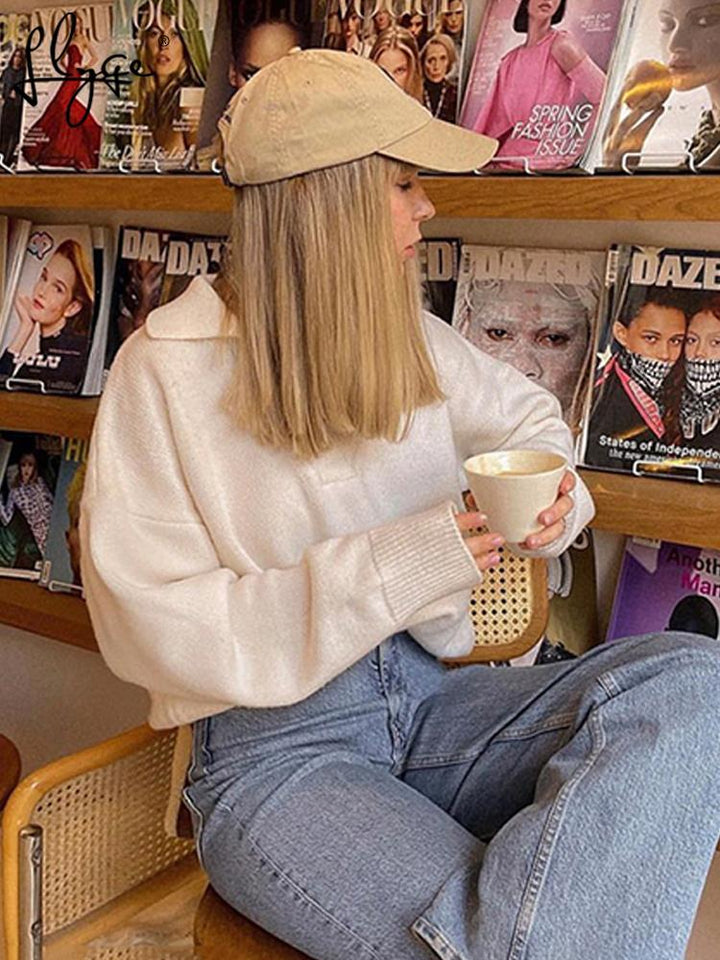 GemmaShirt | Stylish Sweater for Women-White-S-State of Style