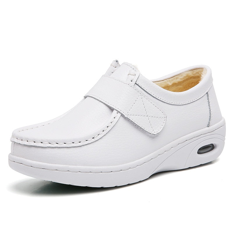 GeniesLoafers | Comfortable Loafers for Nurses-White-PU Leather Interior-3.5-State of Style