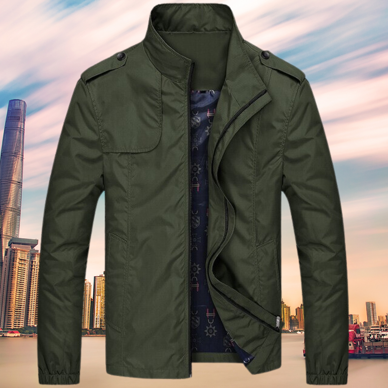 GENTI Oxford Mid-Coat | Modern Waterproof & Windproof Jacket for Men-Green-M-State of Style