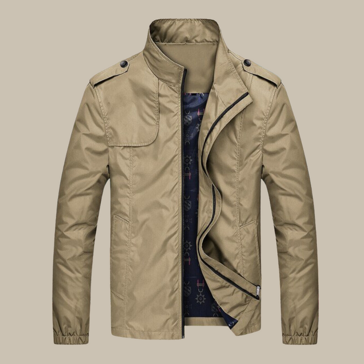 GENTI Oxford Mid-Coat | Modern Waterproof & Windproof Jacket for Men-Khaki-M-State of Style