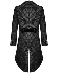 Gentleman Gothic Jacket with Brocade Design - Victor-Black-S-State of Style