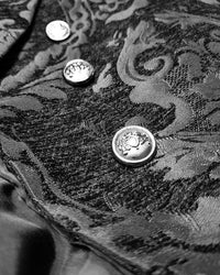 Gentleman Gothic Jacket with Brocade Design - Victor-Black-S-State of Style