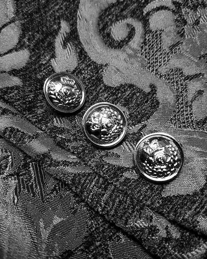 Gentleman Gothic Jacket with Brocade Design - Victor-Black-S-State of Style