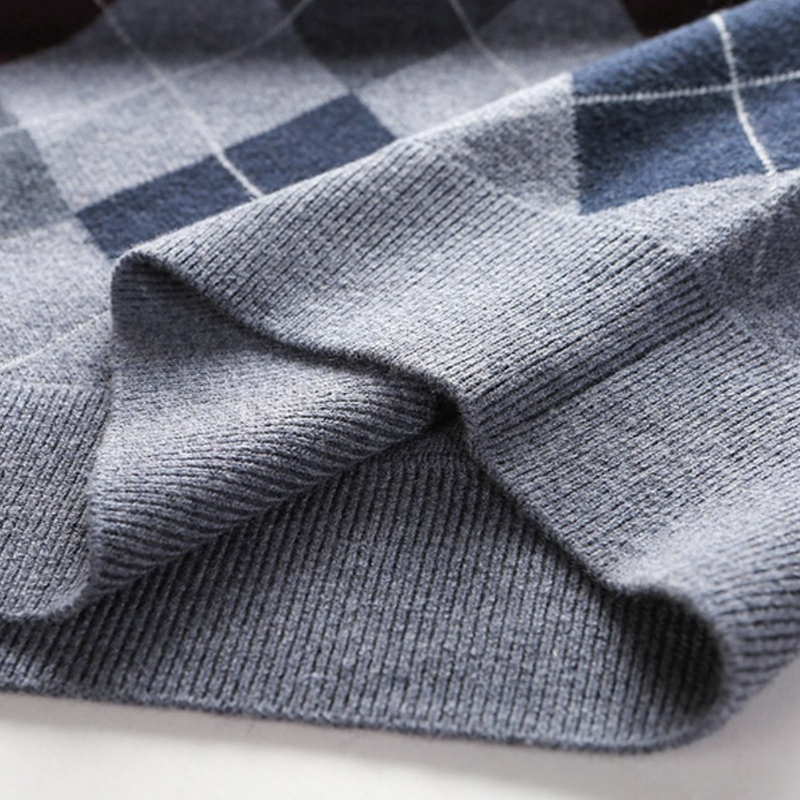 Gentlemen's Spencer with Stylish Argyle Pattern - Felix-Dark grey-S-State of Style