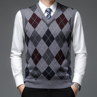 Gentlemen's Spencer with Stylish Argyle Pattern - Felix-Grey-S-State of Style