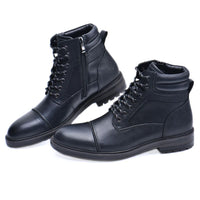 Genuine Leather High-Cut Boots Valentin – Business & Casual Style-Black-6.5-State of Style