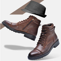 Genuine Leather High-Cut Boots Valentin – Business & Casual Style-Brown-6.5-State of Style