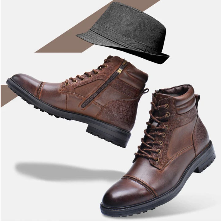 Genuine Leather High-Cut Boots Valentin – Business & Casual Style-Brown-6.5-State of Style