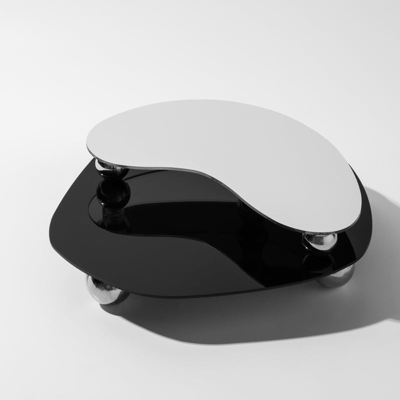 Geometric acrylic tray - For candles and fragrance sticks - Aurelia-Black & Silver-State of Style