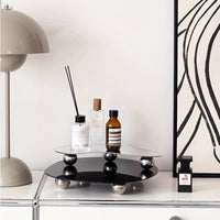 Geometric acrylic tray - For candles and fragrance sticks - Aurelia-Black-State of Style