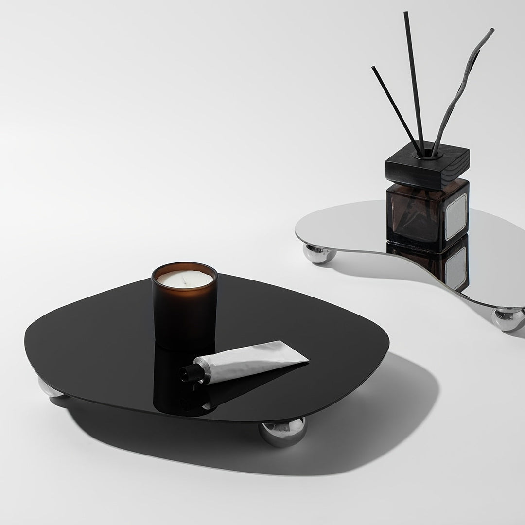 Geometric acrylic tray - For candles and fragrance sticks - Aurelia-Black-State of Style