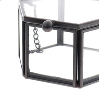Geometric Clear Glass Jewellery Box | Modern Storage Solution-HEXAGON-GOLD-State of Style