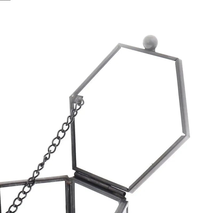 Geometric Clear Glass Jewellery Box | Modern Storage Solution-HEXAGON-GOLD-State of Style