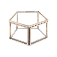 Geometric Clear Glass Jewellery Box | Modern Storage Solution-PENTAGON-ROSE GOLD-State of Style
