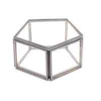 Geometric Clear Glass Jewellery Box | Modern Storage Solution-PENTAGON-SILVER-State of Style