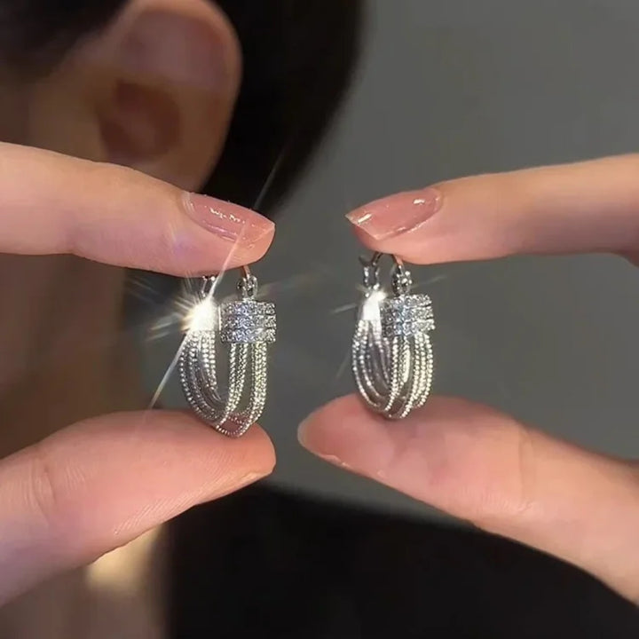 Geometric Stud Earrings - Aria-Silver-State of Style
