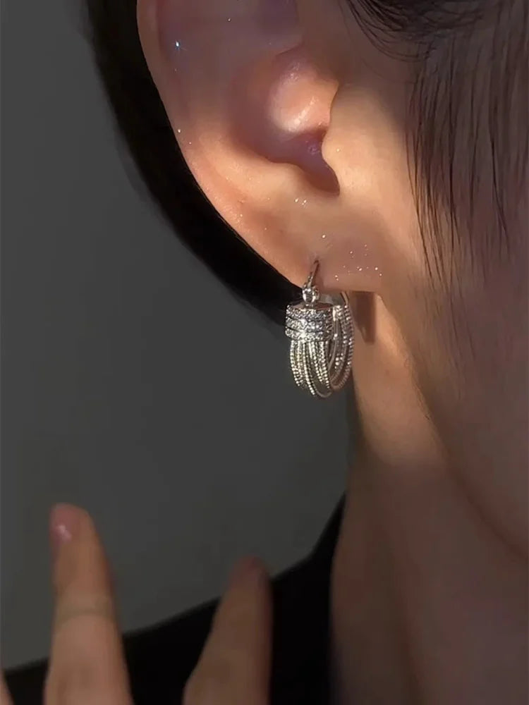 Geometric Stud Earrings - Aria-Silver-State of Style