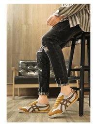Geometric Summer Sneakers with Comfortable Fit – Milan-Brown Yellow-3-State of Style
