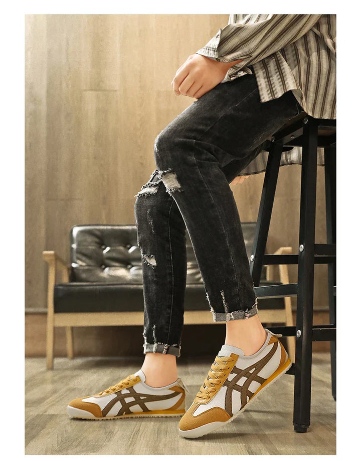 Geometric Summer Sneakers with Comfortable Fit – Milan-Brown Yellow-3-State of Style