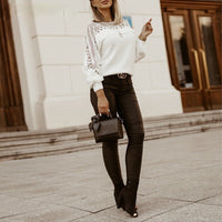 GeorginasShirt | Sweater with Lotus Flower Details for Women-White-S-State of Style