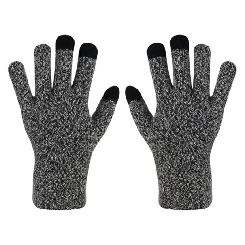 Geraldine Knitted Gloves | Warm & Versatile-Black-Grey-State of Style
