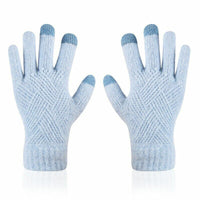 Geraldine Knitted Gloves | Warm & Versatile-Light Blue-State of Style