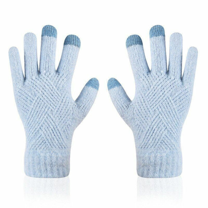 Geraldine Knitted Gloves | Warm & Versatile-Light Blue-State of Style