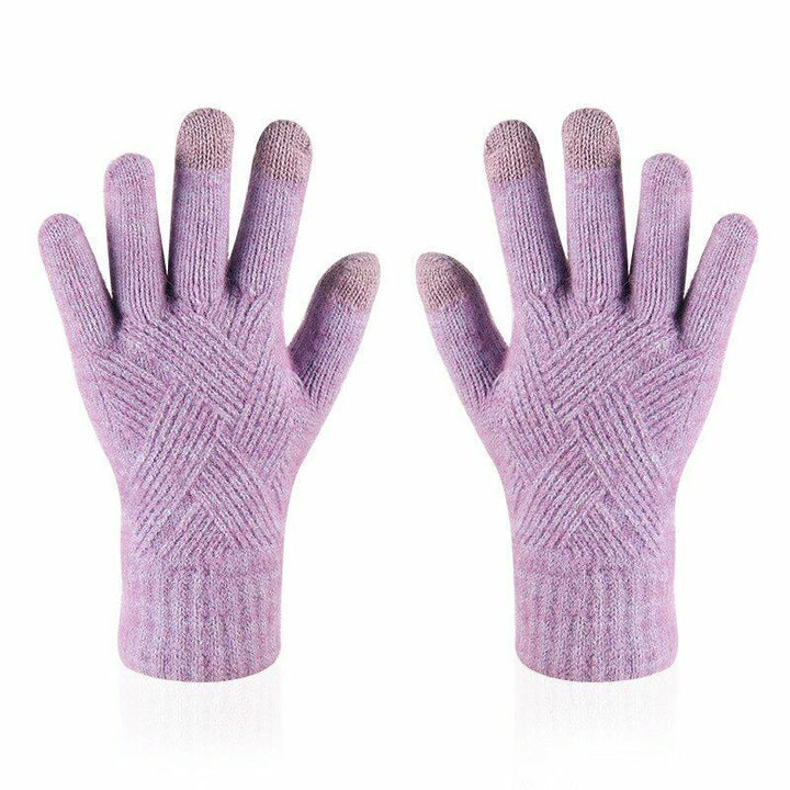 Geraldine Knitted Gloves | Warm & Versatile-Purple-State of Style