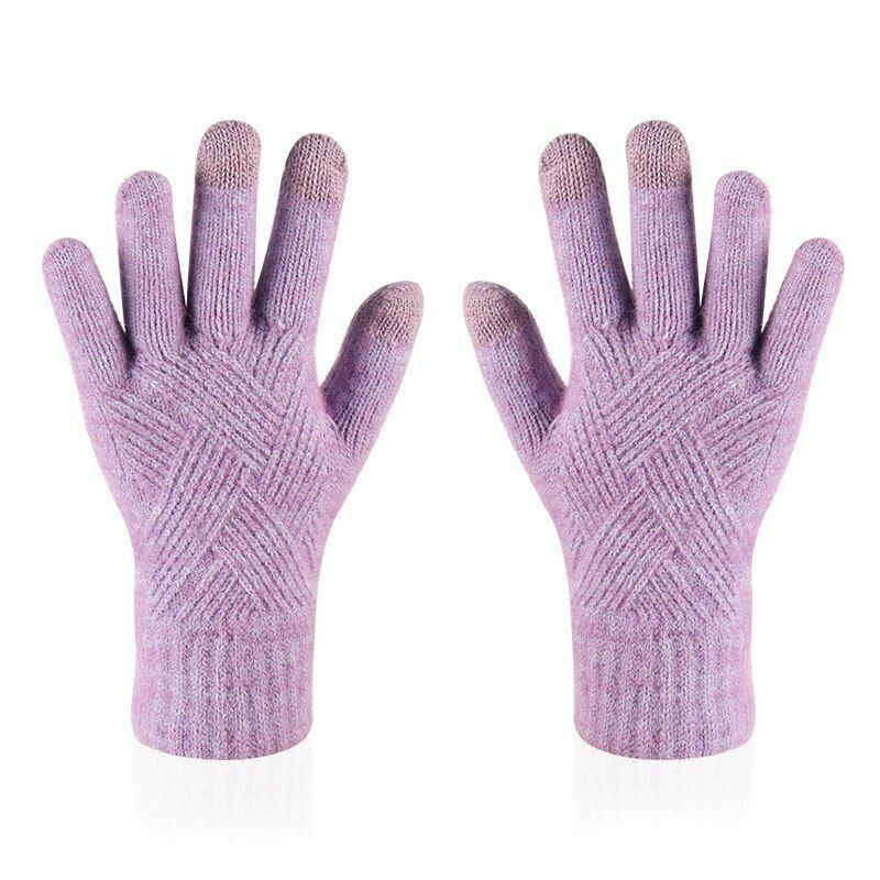 Geraldine Knitted Gloves | Warm & Versatile-Purple-State of Style