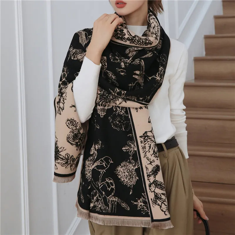 Geraldine Luxury Scarf | Stylish and Soft-Black-State of Style